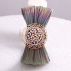 925 Sterling Silver Rose Gold Circular Mesh Cuff Bracelet for Women | Adjustable Luxury Statement Bracelet | 7 Gram