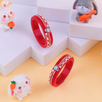 Girls' Red Chilled Bangles with Rose Gold & Silver-Tone Floral Detailing – Designer Fashion Jewellery