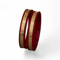 22K Gold Traditional Designer Bangles for Women | Red Meenakari Finish with Auspicious Motif | Pair | 2.18 Gram