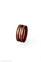 22K Gold Traditional Floral Designer Bangles for Women | Red Meenakari Finish | Lightweight Gold Bangles Pair | 2.5 Gram