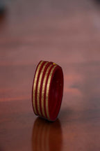 22K Gold Traditional Engraved Bangles Set for Women | Red Meenakari Finish | Lightweight Gold Bangles | 2.55 Gram