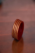 22K Gold Traditional Floral Engraved Bangles for Women | Red Meenakari Gold Bangles Set | Lightweight Daily Wear | 2.53 Gram