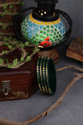 22K Gold Green Traditional Bangles Set for Women | Lightweight Daily Wear Gold Bangles | 1.99 Gram