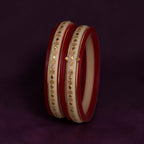 22K Gold Ivory Meenakari Bangles Set for Women | Lightweight Traditional Gold Bangles | 2.1 Gram