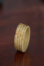 22K Gold Ivory Traditional Bangles Set for Women | Lightweight Daily Wear Gold Bangles | 2 Gram