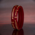 22K Exclusive Gold Bangles for Women | Traditional Red Bangles with Antique Gold Motif Design | 2.5 Gram