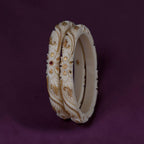 22K Exclusive Floral Designer Gold Bangles for Women | Ivory Traditional Gold Bangles | 2.8 Gram