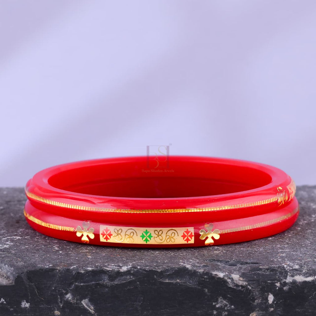 0.100 mil 22K Gold | Gold Pola Bangles For Women | Gifting & Ethnic Wear Jewelry | Pair of Bangles | Perfect Weddings & Festivals Gift For Women | BPJ_16