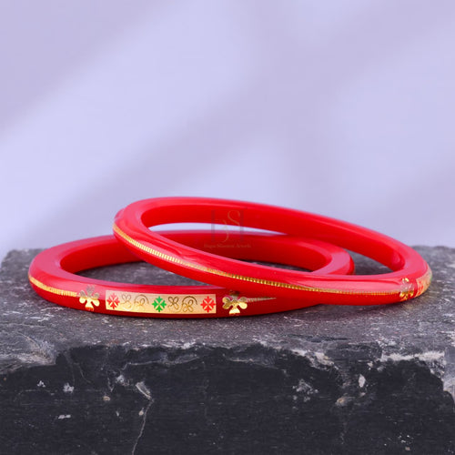 0.100 mil 22K Gold | Gold Pola Bangles For Women | Gifting & Ethnic Wear Jewelry | Pair of Bangles | Perfect Weddings & Festivals Gift For Women | BPJ_16